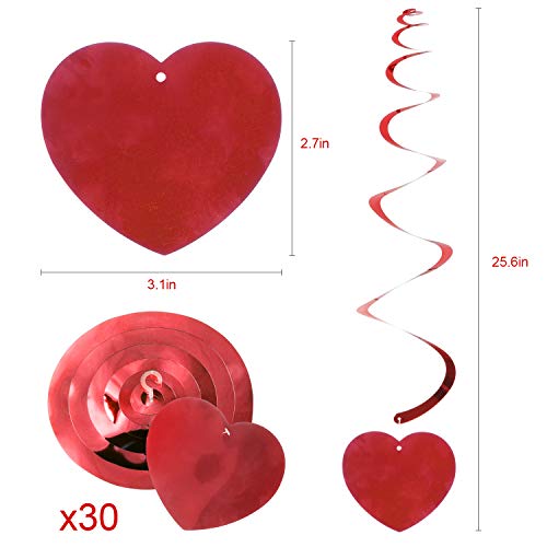 Valentine's Day Hanging Heart Swirls Decorations(30Count), Konsait Heart Swirls for Home Party Ceili - //medicalbooks.filipinodoctors.org
