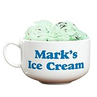 GiftsForYouNow Ice Cream Bowl with Personalized Message and Convenient Handle Design, Holds 32 Oz of Ice Cream