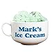 GiftsForYouNow White Ceramic Personalized Ice Cream Bowl with Handle, 32 Ounce Capacity, Microwave and Dishwasher Safe, Ice Cream Bowls for Kids, Dad, Custom Name, Sundae Bowl