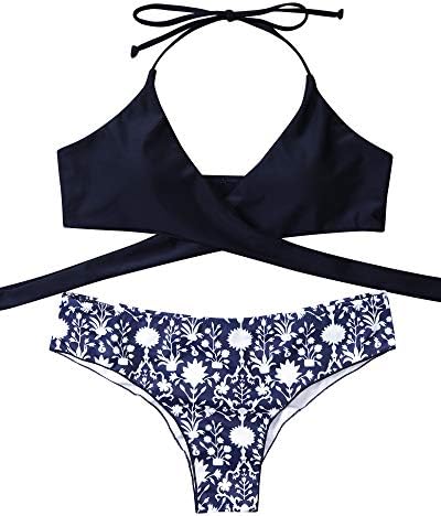 MOOSKINI Womens Padded Push-up Bikini Set Bathing Suits Two Pieces Swimsuit Black