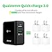 USB Wall Charger, Steanum Quick Charge 3.0 30W Dual Ports[QC 3.0 + 2.4A USB] Portable Fast Charger Foldable Plug for iPhone 7/8/x/ipad/Samsung Galaxy s9/s9+/note 8/s8/s8+/Google Nexus 6/LG G6/HTC&more