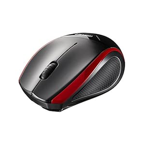 BUFFALO 無線(2.4GHz)BlueLEDマウス 静音/3ボタン レッド BSMBW28SRD