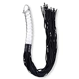 Utimi Fetish Leather Flogger Whip Bondage Sex Toy with Glass Dildo