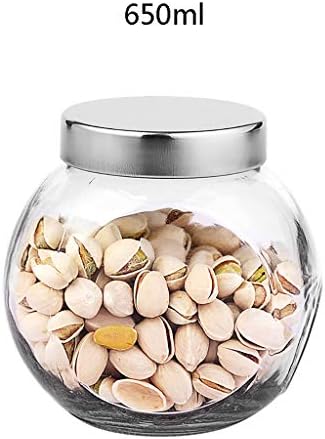 Kitchen supplies Sealed jar glass Transparent Moisture proof Household Glass bottle storage jar Storage tank Storage bottle Multiple sizes (Size : D)