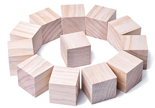24pcs Solid Wood Craft Blocks DIY Crafts Carving Painting Art Supplies for Puzzle Making,2inch