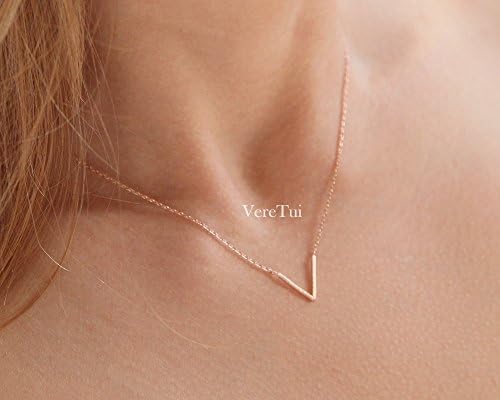 Simple Gold/Silver/Rosegold Triangle V Chevron Charm Layering Chain Necklace