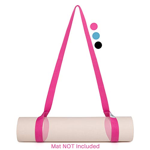 AquiLegend Yoga Mat Strap for Carrying, Adjustable Mat Holder Carrier Sling- Thick, Durable and Comfy Delicate Texture Stretching Carry Straps 66″ & 85″ [Mat NOT Included] (Rose, 66 inches)