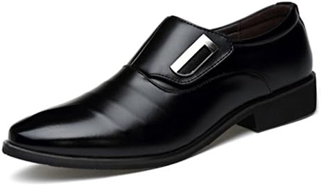 Seakee Men's Business Slip-on Dress Shoes Semi-Formal Oxford(Black) US 11.5
