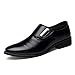 Seakee Men's Business Slip-on Dress Shoes Semi-Formal Oxford(Black) US 10.5