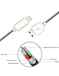 Sharllen - Cable de carga y sincronización USB para iPhone XS Max XR X 8P 8 7 7P 6 iPad, color blanco