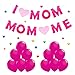 Mothers Day Decorations (2 Banners and 20 Pink Balloons) - Perfect Mothers Day Gifts - Best Mom Ever Decorations Mother's Birthday Party Photo Backdrop Prop