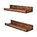 DAKODA LOVE Handmade Pine Wood (5H x 24W x 7D) Rustic Luxe Floating Shelves, Dark Walnut (Set of 2)