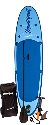 Aquaplanet 10ft Allround Paddle Board - Beginner's Kit. Air Pump with Pressure Gauge,Adjustable Aluminium Floating Paddle,Repair Kit,Heavy Duty Carry Rucksack & Premium Leash & 4 Kayak Seat Rings