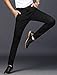 Plaid&Plain Men's Stretch Dress Pants Slim Fit Skinny Suit Pants 7108 Black 30W30L