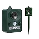 Ultrasonic Solar Outdoor Pest Repeller Electronic Repeller Animals Control, Pest Control, Dog and Cat Repellent,Birds Repellent, Raccoons Repellent, Rats, Home and Garden Protection