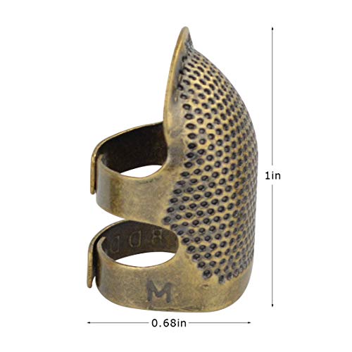 Yolyoo 6pcs Copper Finger Protector Adjustable Fingertip Thimble Sewing for Sewing Embroidery Needlework, Medium