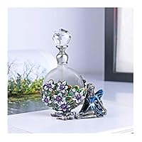 YUFENG Pewter Angel Figurine Perfume Bottle Heart Shaped Jewelry Frosted Mini Scented Fragrance Container