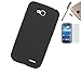 For LG Optimus L90 D415 (T-Mobile) Soft Gel Case Rubber Skin Silicone Cover + [WORLD ACC] TM Brand LCD Screen Protector + Silver Stylus Pen + Black Dust Cap Free Gift (Silicone Black)
