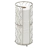Richards Homewares Toilet Paper Storage Reserve - Free Standing - Modern Bathroom Space Saver - Holds 3 Standard Rolls – Satin Nickel