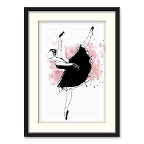 Black Framed Elegant Ballerina Home Artwork for Living Room Bedroom
