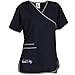 NFL Womens Mock Wrap Medical Scrub Top (Seattle Seahawks, Medium)