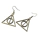 Alloy Handmade Harry Potter Deathly Hallows Dangle Earrings (Bronze)