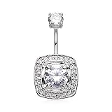 Grand Essentia 316L Surgical Steel Belly Button Ring (Silver)