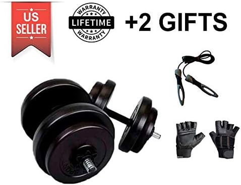 66 lbs Adjustable Cap Gym Weight Dumbbell Set Body Fit Muscle Exercises