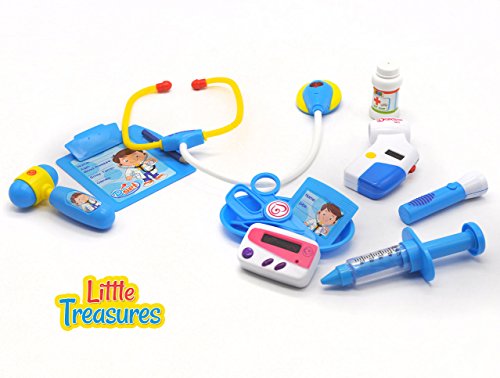Little Treasures Medical Center Dr Set Kit with Real Working Accessories - Doctors Check-up Playing Set - Preschoolers Will Love to Play Doctor or Nurse with This Handy Medical kit