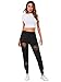 SweatyRocks Women's Ripped Pants Drawstring Yoga Workout Sweatpants Black S