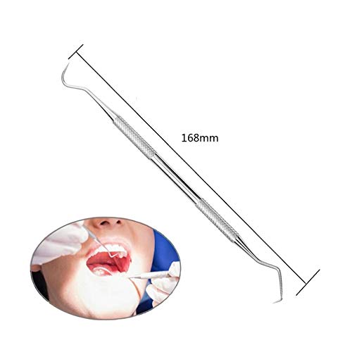 Dental Hygiene Tools 5pcs Stainless Steel Scaler Instrument Set – Mouth Mirror, Tarter Scraper, Teeth Pick, Tweezers for Home & Pet - Thumbnail 4