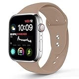 NUKELOLO Sport Band Compatible with Apple Watch 38MM 40MM,Soft Silicone Replacement Strap Compatible for Apple Watch Series 4/3/2/1 [S/M Size in Walnut Color]