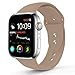 NUKELOLO Sport Band Compatible with Apple Watch 38MM 40MM,Soft Silicone Replacement Strap Compatible for Apple Watch Series 4/3/2/1 [S/M Size in Walnut Color]