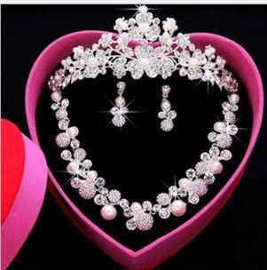 Fashion cat High-end avant-garde new bride wedding dress accessories Tire wedding accessories Crown and diamond necklace earrings three suits gift box #2