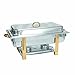 Tiger Chef 8 Quart Full Size Buffet Chafing Dish Set with Gold Accents and Gel Fuel Cans