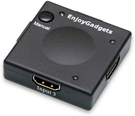 EnjoyGadgets EGHS3SS 3-in 1-Out 1080p Auto-Switching 3-Port HDMI Switcher Selector with Support 3D and HD Audio