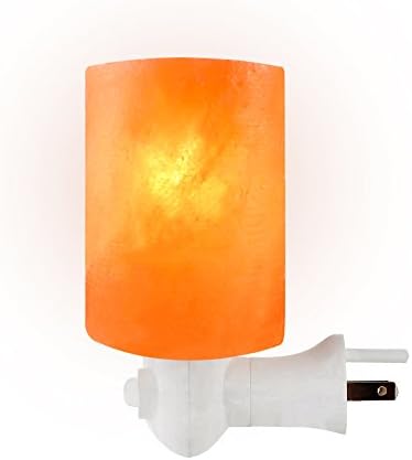 SALT GEMS Himalayan Salt Lamp Night Light, - Wall Light Hand Carved Crystal Salt Rock Wall Plug Bedroom Night Bulb, Cylinder Shape Nursery Wall Night Light