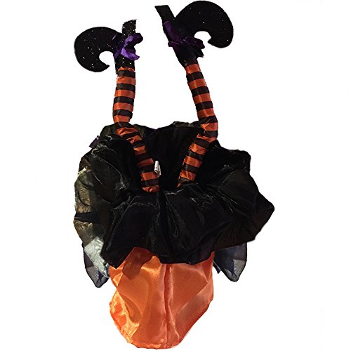 Halloween Animated Kicking Witch Legs-Sound Activated 16 inch-Orange