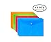 Plastic Envelopes Poly Envelopes - Letter / A4 Size, Purida 12 Pack Plastic Envelope with Snap Button Closure for School Office Home File Storage, 4 Assorted Colors (Red/Blue/Green/Orange)
