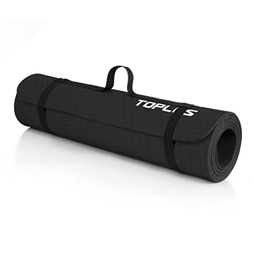 image for TOPLUS 6mm Premium TPE Yoga Mat with Carrying Strap Eco Friendly Fitne
