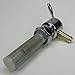 Chrome 22mm HI-FLOW Petcock LEFT SIDE 90 Degree Fuel Outlet Shut Off Valve for 1975-2006 Harley Big Twin, Sportster Models w/22mm Petcock Bung - Use with 3/8