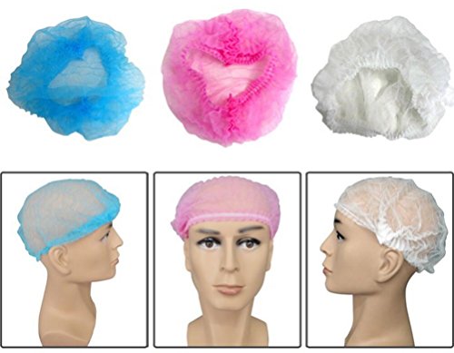 Easyflower Novel and Unique 100pcs Disposable Hair Nets Shower Elastic Caps for Cooking Working Catering