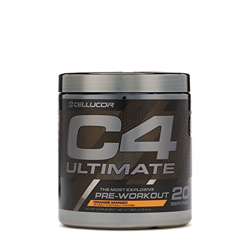 Cellucor C4 Ultimate Pre Workout Powder with Beta Alanine, Creatine Nitrate, Nitric Oxide, Citrulline Malate, and Energy Drink Mix, Orange Mango, 20 Servings