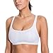 CRZ YOGA Women's Low Impact Strappy Sports Bra - Low Cut Wirefree Padded Yoga Bra Criss Cross Back White X-Large