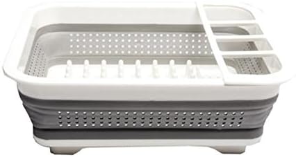 Purposefull - Collapsible Silicone Dish Drainer - White Portable Dish Rack - Counter Dish or Utensil Dryer Drainer