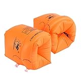 niceEshop(TM) Kids Begin to Swim Arm Bands Safety Inflatable Roll Up Armbands Floatie Water Wings(Orange)