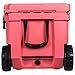 Driftsun Heavy Duty Rotomolded Thermoplastic UV Resistant Portable Rolling 70 Quart Insulated Hardside Ice Chest Beverage Cooler, Coral