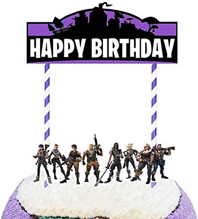 Party Hive Fort Gaming Cake Topper Set for Birthday Party Event Decor