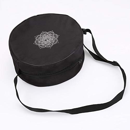 SNOWINSPRING-Yoga-Wheel-Bag-Nylon-Black-Mandala-Flower-36x14cm-Yoga-Circle-Bag-for-Yoga-Wheel-Large-Capacity