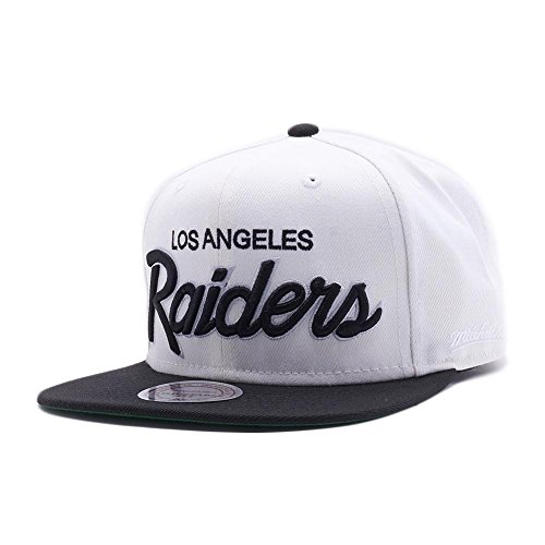 Mitchell & Ness Los Angeles Raiders White and Black Vintage Script N.W.A Adjustable Snapback Hat NFL